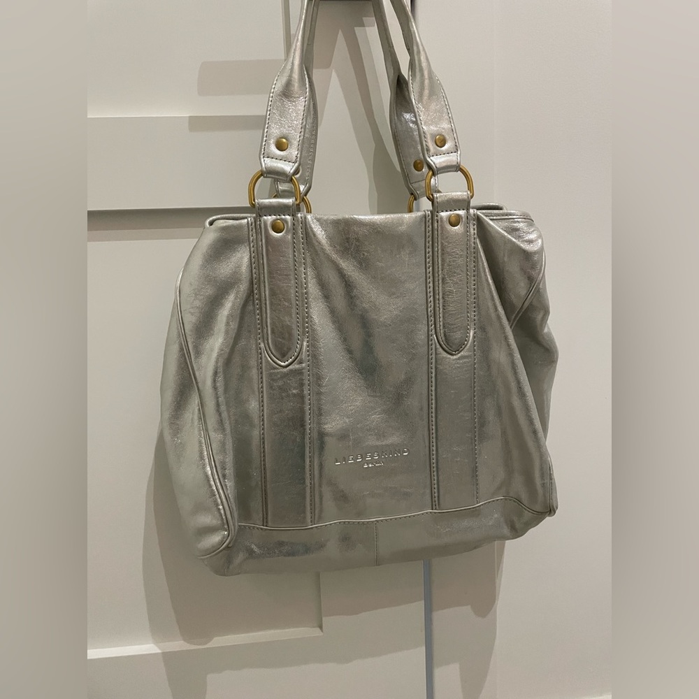 Liebeskind Leather Silver Metallic Large Purse